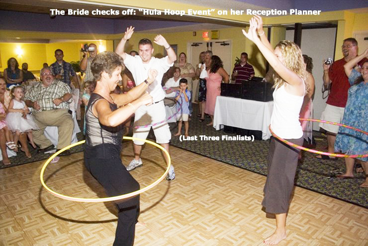 The bride checks off "Hula Hoop Event" on her Reception Planning Form.